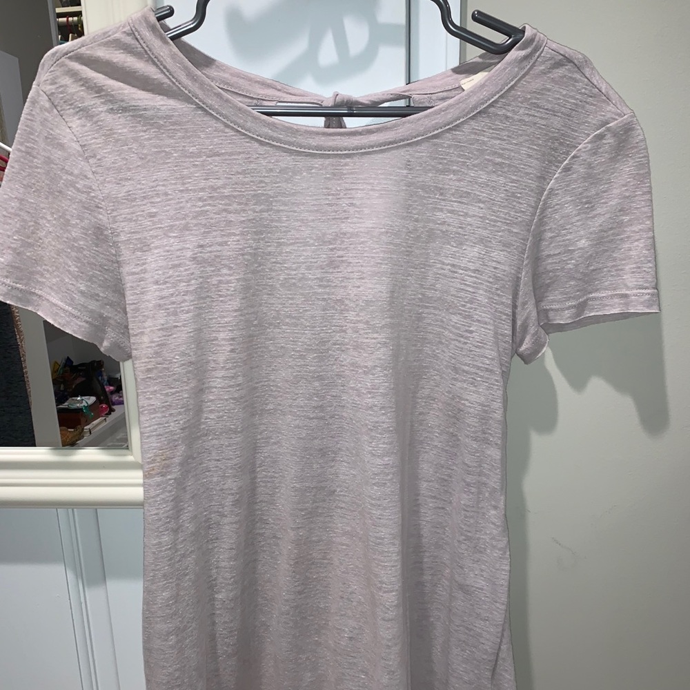 Tan shirt with ties on back from Ruby and Jenna